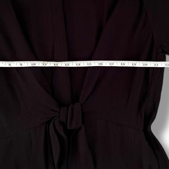 Chico's Dress NWT Womens Size 3.5 (18) $109 Textured Tie Waist Black Pockets - Picture 6 of 9